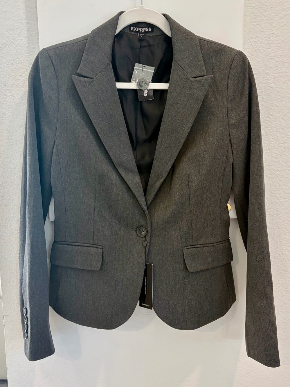 NWT Express Women's Gray Single-Button Blazer